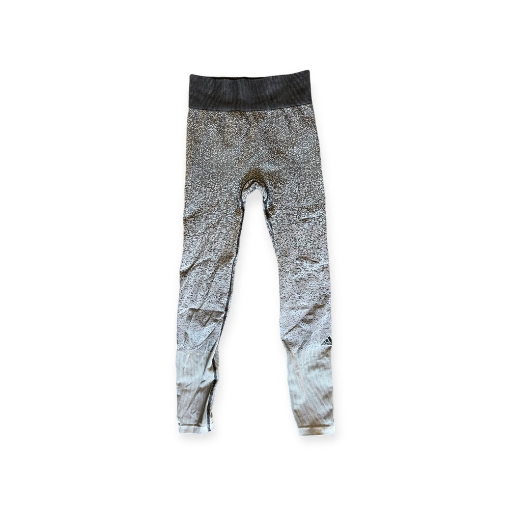 Adidas primeknit leggings work out athletic gray black XS